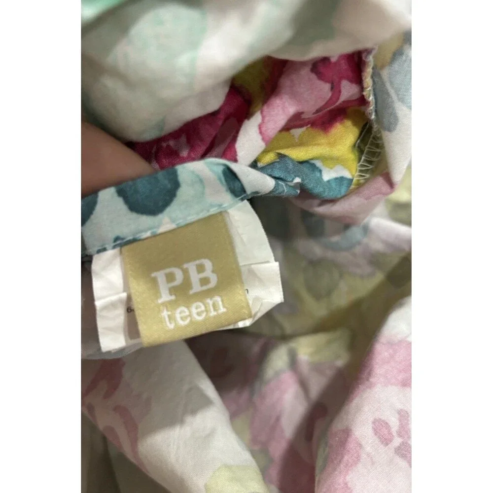 Pottery Barn Watercolor Floral Print Twin Cotton Duvet Bohemian Beautiful Blooms